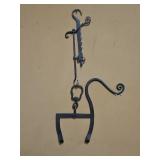 Wrought Iron Fireplace Trammel & Kettle Tilter
