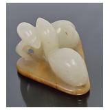 Antique 1"H Carved jade birds