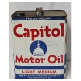 Vintage Atlantic Refining Capitol Motor Oil 2 Can