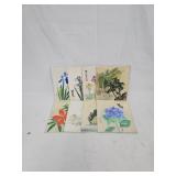 Set (8) Japanese Shikishi Signed Art Prints