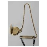 Accutron Quartz Pocket Watch w/Chain & Knife