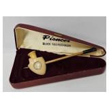 Pioneer Block Meerschaum Smoking Pipe & Case