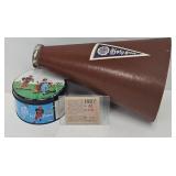 1927 Holly Cross College Megaphone & Ticket Stub