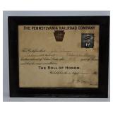 1934 Pennsylvania Railroad "Roll of Honor" Cert.