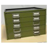 5  Drawer Metal Storage Cabinet & Contents