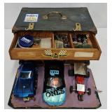 Hobbyist Slot Car Case w/3 Slot Cars & Parts