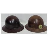 (2) Vintage Fiberglass Safety Helmet