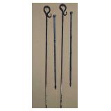 (4) Antique Wrought Iron Stakes