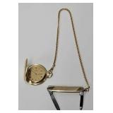 Accutron Quartz Pocket Watch w/Chain & Knife