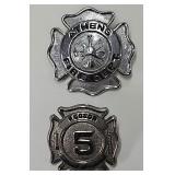 Vintage Hudson & Athens Fire Dept Cap Badges