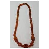 Amber carved beaded necklace