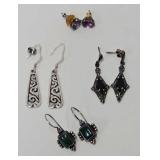4 Pr. Sterling Silver Earrings