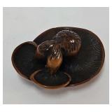 Netsuke, Mushrooms, carved box wood