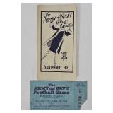 1924 Army Navy Game Ticket Stub & Railway Guide