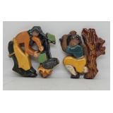 (2) Mercer Moravian Tile Works Figural Tiles