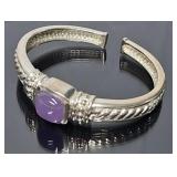 Judith Ripka Sterling & Amethyst Bracelet