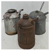 (3) Antique Railroad Oil Cans