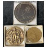 (3) Bronze Table Medals