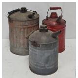 (3) Antique Kerosene Cans