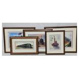 (5) Pennsylvania Railroad Framed Color Prints