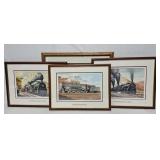 (4) Pennsylvania Railroad Framed Color Prints