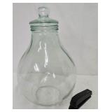 Large Lidded Bubble Glass Jar -