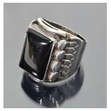 Sterling Silver & Onyx Ring