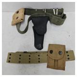 US Military Webgear Belt w/Pouches & Holster