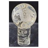 Crystal Ball and Glass Stand w/Dragon Etchings