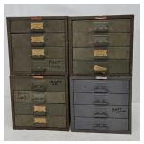 (4) Union 4 Draw Metal Parts Cabinets of Resistors