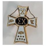 Gold enamel Odd Fellows pin