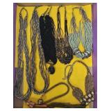 (7) Vintage Beaded Necklaces & Tassel