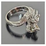 Sterling Silver Dragon Ring (size 7)