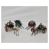 (4) Die Cast Farm Wagons/Carts incl. Britains