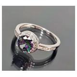 Designer Sterling Silver & Mystic Topaz Ring