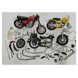 (3) 9" Plastic Motorcycle Models for Restoration