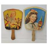 (2) c1940 Promo Advertizing Fans