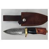 Damascus Steel 9 1/4"" Fixed Blade Knife