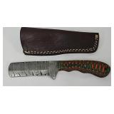 Pioneer Damascus Steel Fixed Blade Hunting Knife