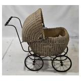 Antique Wicker Doll Carriage