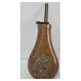 1980 Black Powder Copper+Brass Souviner Flask