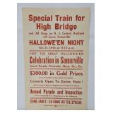 1910 New Jersey Central Railroad Halloween Poster