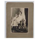Antique 4"x5" Photograph of Children w/Hobby Horse