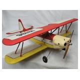 40"L R/C Balsa Wood Bi-Plane Model W/ Engine -