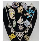 Mostly All Mid Century Rhinestone Jewelry