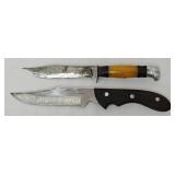(2) Vintage Fixed Blade Hunting Knives