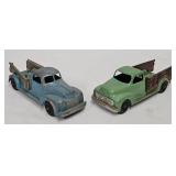 (2) Hubley 6 3/4" Die Cast Stake Trucks