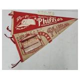 (2) 1964 Phillies Pennants & World Series Ticket