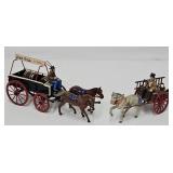 (2) Vintage Die Cast Horse Drawn Vendor Wagons