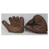 2 1930ï¿½s Era Baseball Gloves